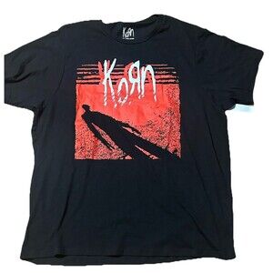 Korn Black Graphic Band T-Shirt Men’s 2XL Red Logo Short Sleeve NWOT